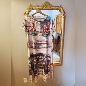 Artistic Urban Printed Multicolor Dress